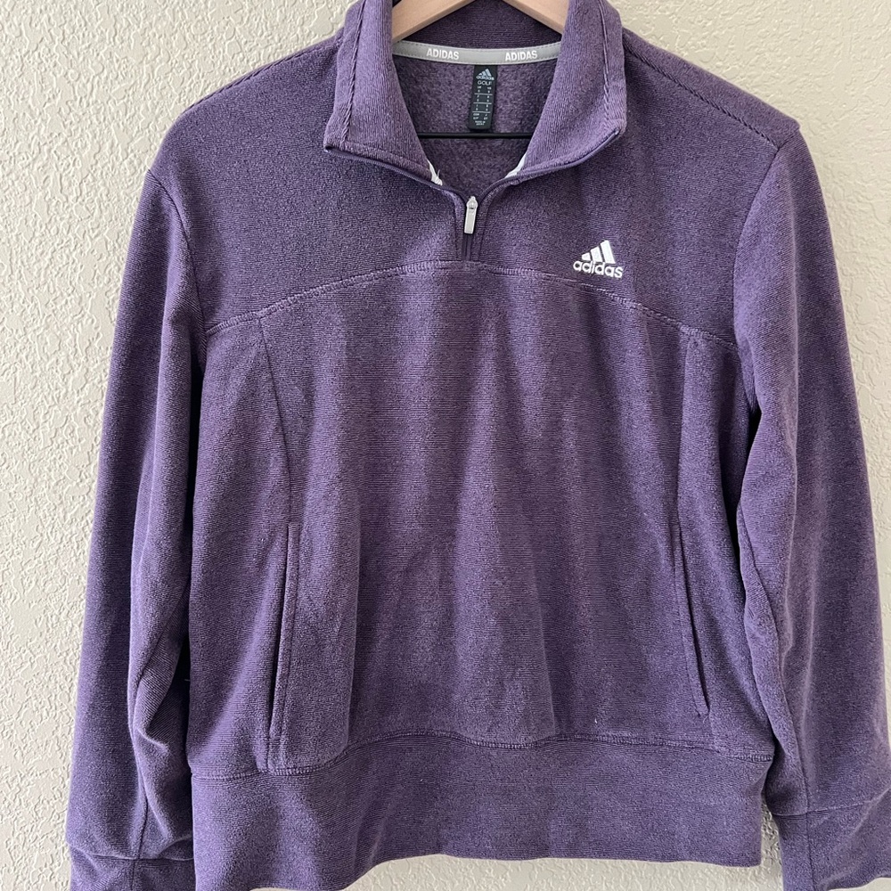 Adidas Golf Heathered Purple Half Zip Top